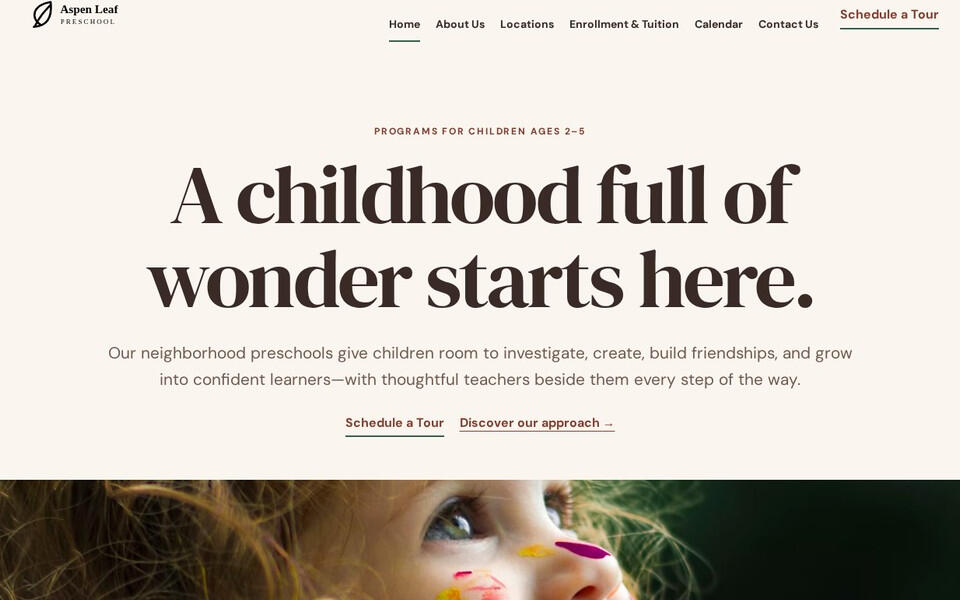 Field and Forest Good School Websites template shown on desktop