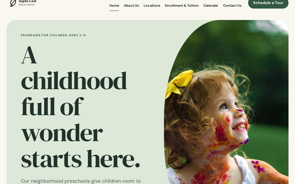 Garden House Good School Websites template shown on desktop
