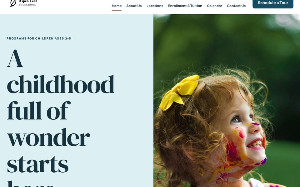 Bright Start Good School Websites template shown on desktop